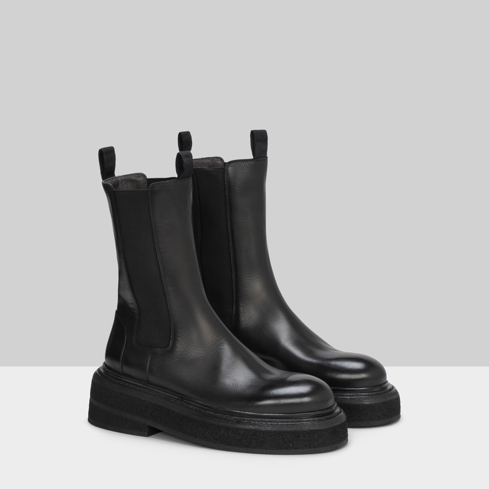 Marsell Zuccone Men Black Leather Boots